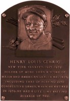 Lou Gehrig plaque