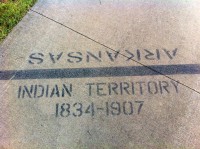 Painted on a sidewalk at Fort Smith National Historic Site.