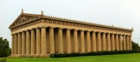 Replica of the Athens Parthenon built for the Tennessee Centennial in 1897.  It was raining hard, but I sacrificed to get you this shot.